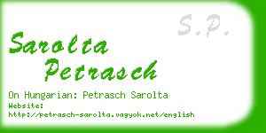 sarolta petrasch business card